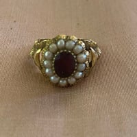 Image 2 of GARNET AND PEARL RING