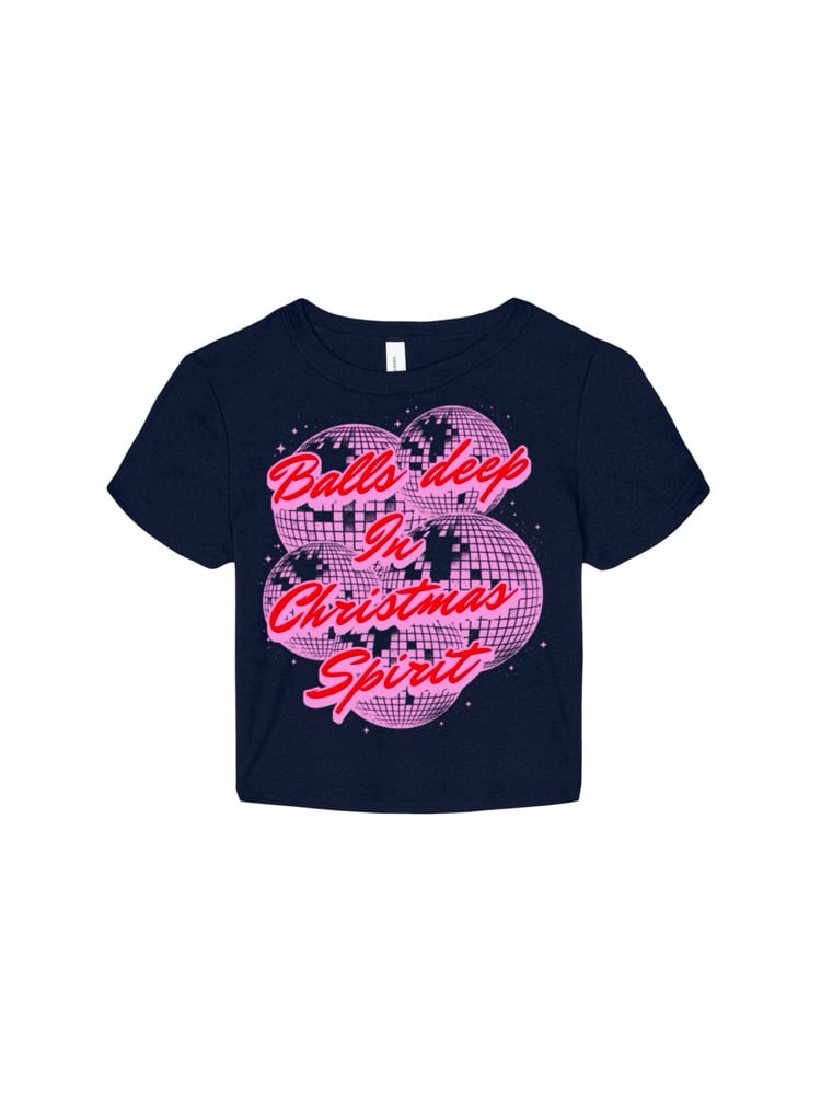 Image of Balls deep in christmas spirit raglan/baby tee