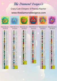 Image 4 of Crazy Cute Chirpers Mini Diamond Painting Kit by Theresa Raymer