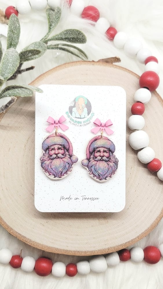 Image of Holographic Santa Earrings 