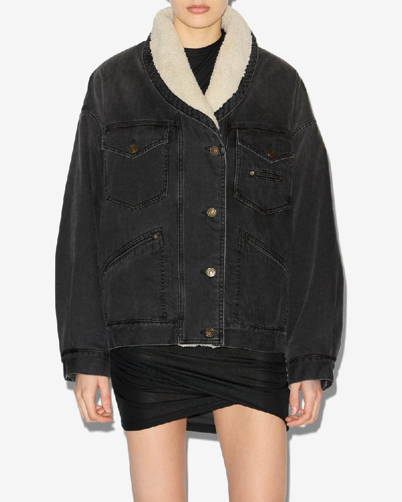 Image of ISABEL MARANT PIMIA JACKET FADED BLACK