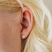 Image 2 of Lisa Angel Tiny Crystal Heart Earrings