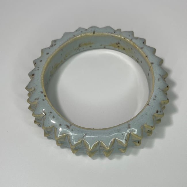 Pale Blue Moon Studded Bracelet - 7.25 in Inner Diameter