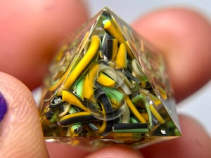 Image of Twirls of PLA 7-piece dice set (inked to order)