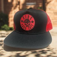 Image 3 of SKULL AND STARS LEATHER PATCH FRONT TRUCKER