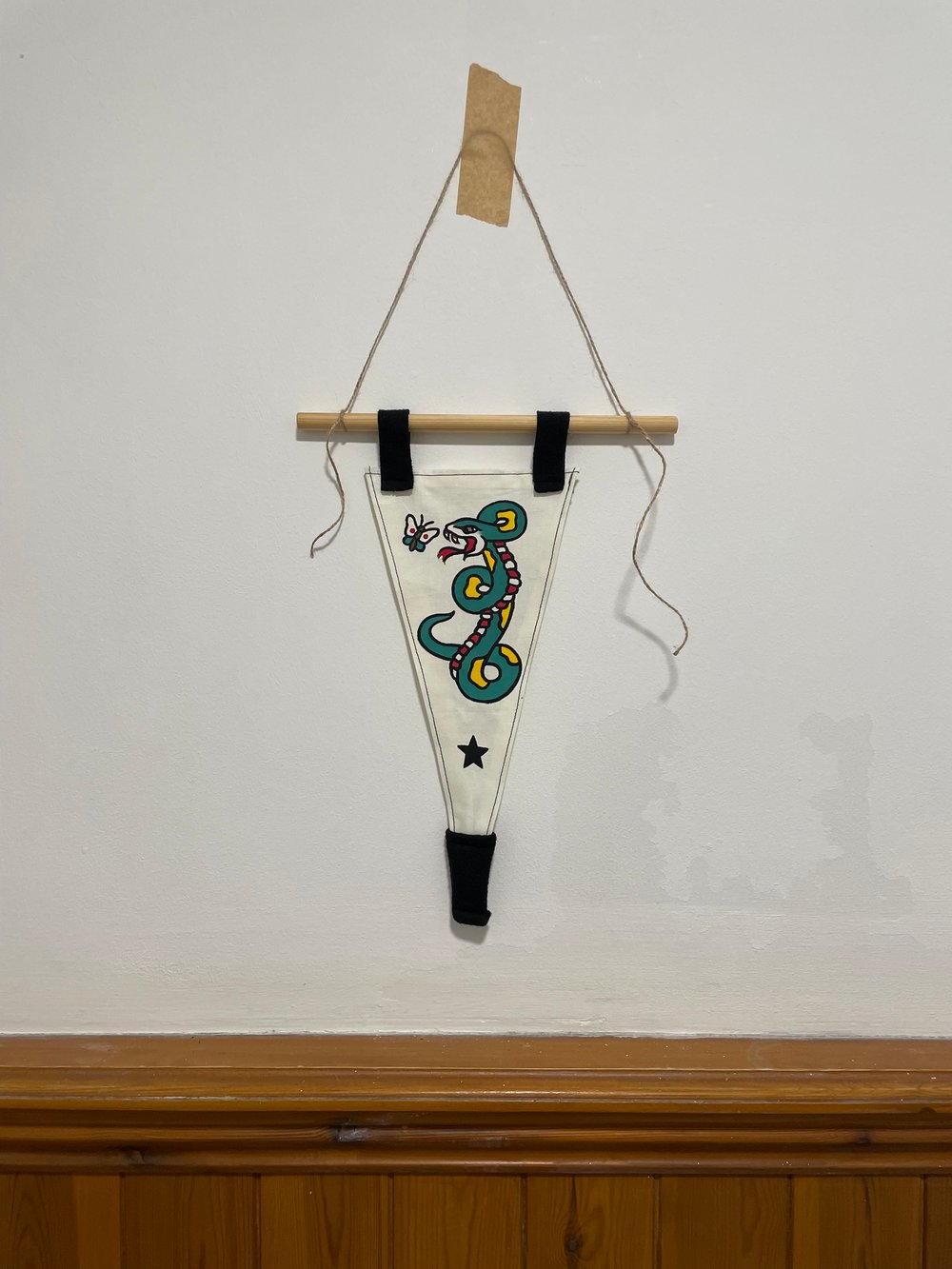 Image of Handmade snake flag
