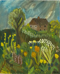 A cottage garden before the rain 