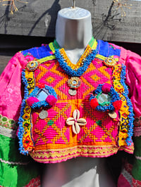 Image 1 of Vintage Fez Crop Tribal Top 32-34 inch chest 