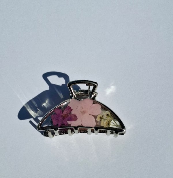 Image of Half moon mini claw clip (silver)
