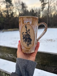 Image 1 of checkered bronco to go mug