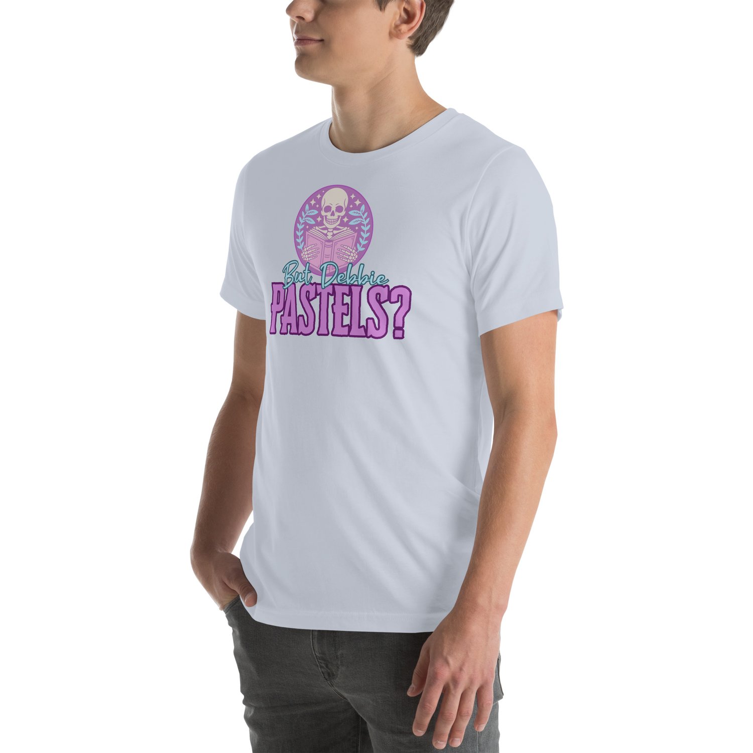 Image of Pastels skeleton reading Unisex t-shirt