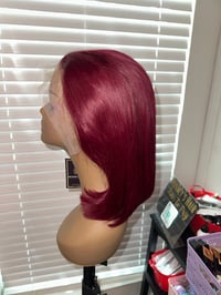 Image 2 of 12 burgundy bob wig
