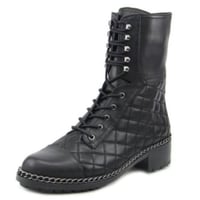 Image 1 of VINCE CAMUTO genu leather blac quilted combat boots