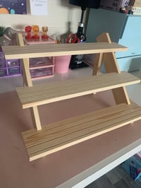 Image 1 of 3 tier wooden display