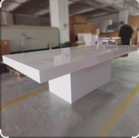 Image 3 of Elegant All  white  estate table, perfect for weddings, receptions and special events. 