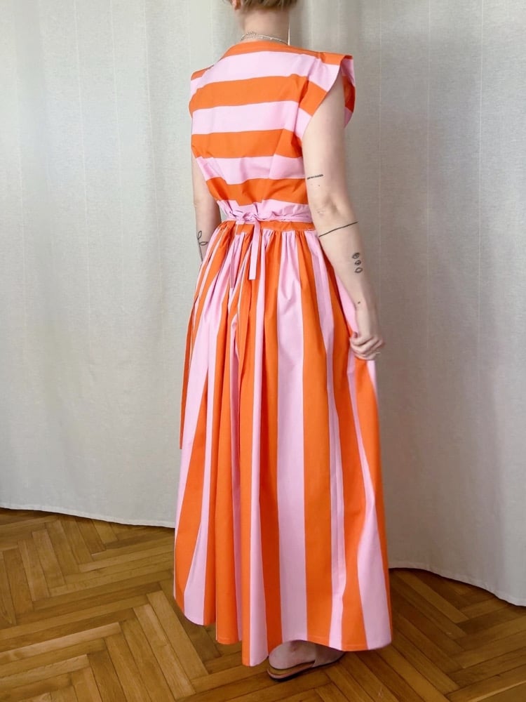 Image of n a n o v o šaty na zaväzovanie ruffle 001 / LIMITED 2 PIECES / 100% bavlna