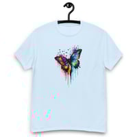 Image 5 of Unisex classic tee, Radiant Paint Drip Butterfly Colorful Tee