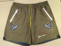 Double dove olive green shorts