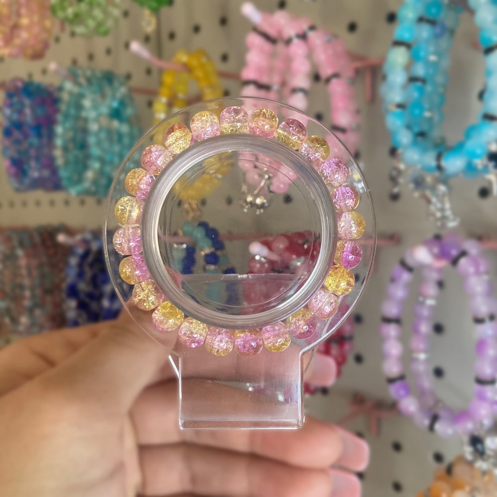 Image of Yellow/Pink Beaded