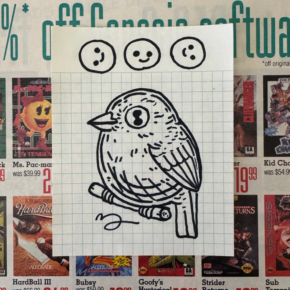 Image of Fat Bird Sharpie Sketch #156