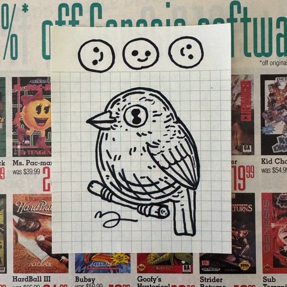 Image of Fat Bird Sharpie Sketch #156