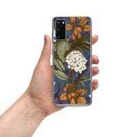 Image 14 of Art Nouveau Inspired Blue, Orange and White Boho Hippie Floral Sketch Clear Case for Samsung®