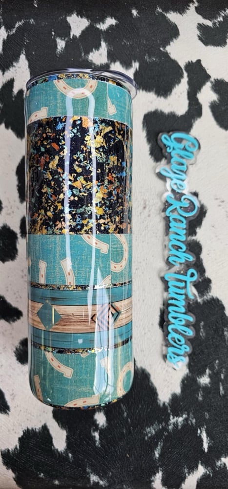 Image of 20 oz Turquoise Black Western