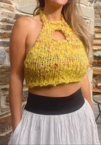 Image 3 of Cut out Halter Tie Top 