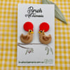 Light Brown Chicken Drop Earrings