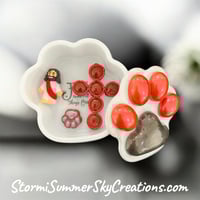 Image 1 of Red, Black, and White Paw Prayer/Trinket Box