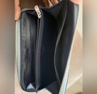 Image 5 of Coach Light Blue Floral Zip long Wallet 