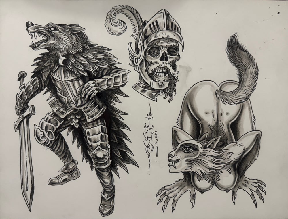 Image of Tim Lehi “Reapers & Wolves #154” Original Art