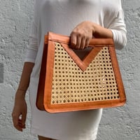 Image 3 of Rattan Clutch (NEW) Camel