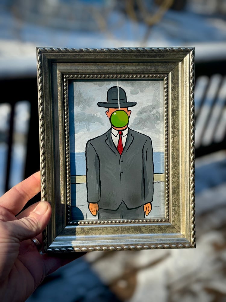 Image of Son of Man with Yo-Yo 5x7 framed painting 