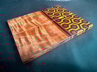 Image 3 of @Kaoticartworks Resin & Orange Curly Cottonwood Segmented Knife Scales