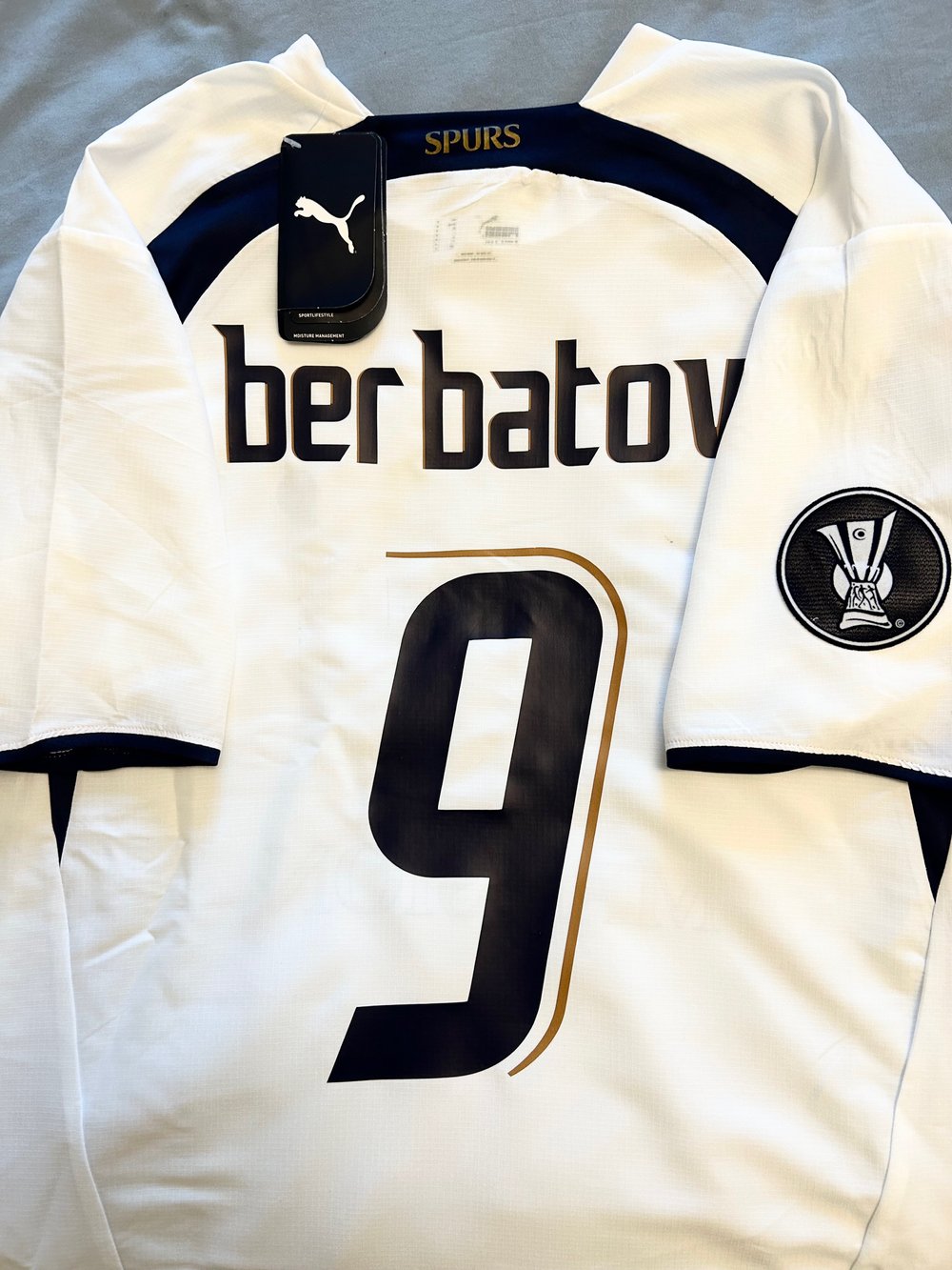 Image of NEW Tottenham Hotspur “BERBATOV 9” 2006/07 Home Shirt + UEFA patch (M)