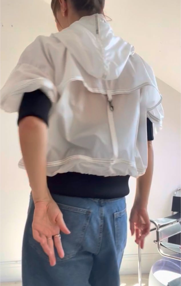 White Parachute Jacket Image 6