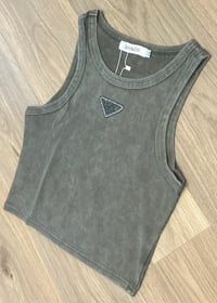 Image 2 of Diamanté logo ribbed top - 2 colours 