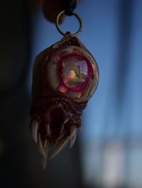 Image 19 of Little Magenta Monster Toothy pendant, OOAK,