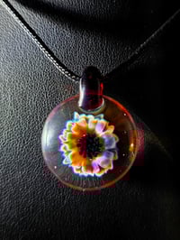 Image 1 of Psychedelic flower pendant.