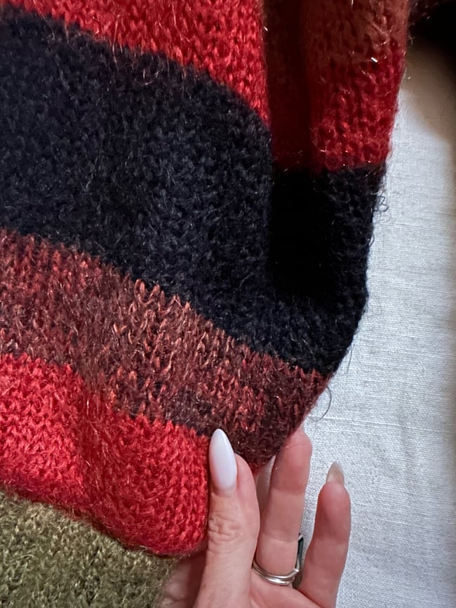 70s mohair art sweater with quilted lining 