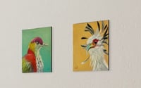 Image 2 of Charming Pair of Acrylic Bird Drawings
