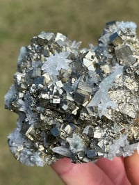 Image 8 of Cubic Pyrite & Fine Quartz Points Cluster #2284