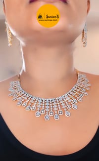 Image 3 of Aiswarya CZ Australian Diamond Necklace Set