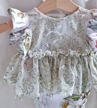 Image 2 of Newborn girls body-dress for photoshoots | Emily | floral sage