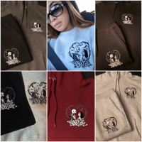 Image 5 of Jack & Sally Hoodies *Glow in the dark thread* in all color or black & white (allow 1-2 weeks)