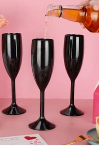 Image 1 of Black Stainless steel Champagne Flutes 7.5 Ounces