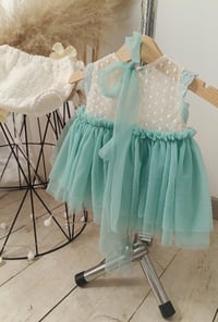 Image 6 of Sitter girls set April | size 9-12 months | turquoise | cream | cake smash