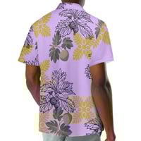 Image 3 of Men's Pique Ulu Print Collard Shirt