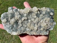 Image 1 of Green Fluorite On Druzy Quartz With UV Dog Tooth Calcite #1965